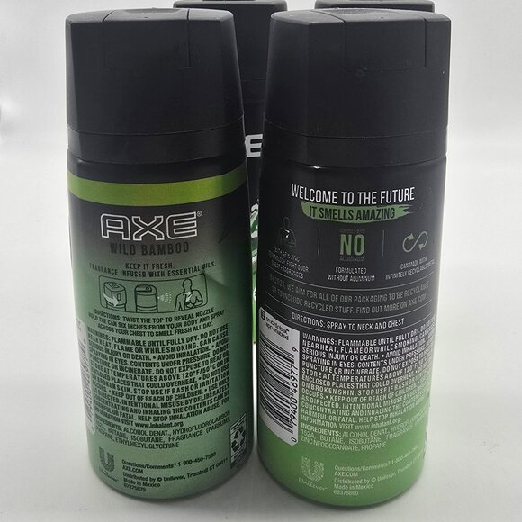 (4) Axe Wild Bamboo Deodorant Bodyspray - Picture 2 of 2